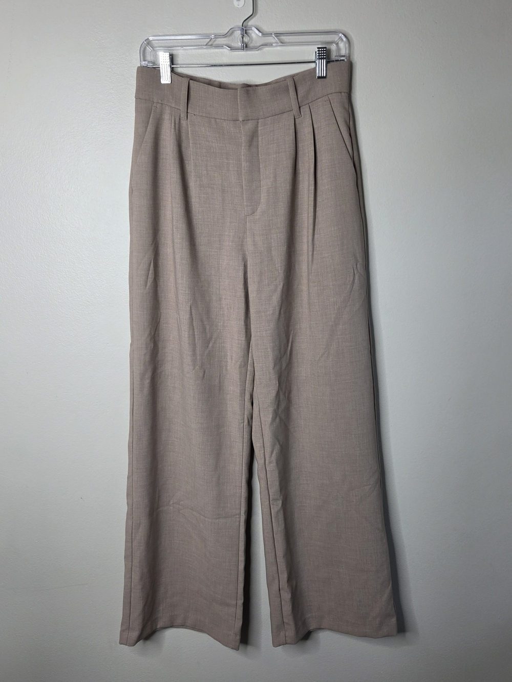 Abercrombie & Fitch Light Brown Pleated Front Wide Leg Dress Pants